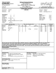 Level IIIa PE Ballistics Report