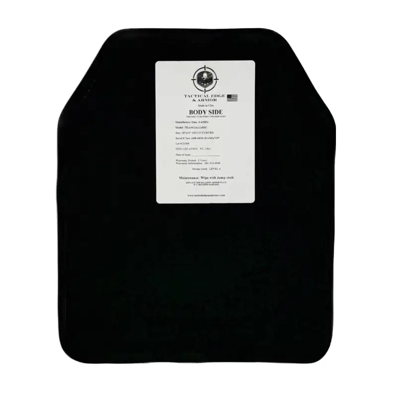 Tactical Edge Armor 10x12 L4 Ceramic Plate Label Side