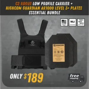 C2 Rogue Low profile Carrier with 2 Highcom Guardian AR1000 level 3 plus Plates essential bundle promo 2
