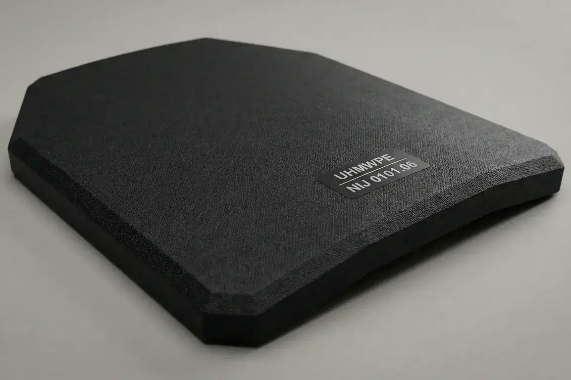 A high-quality UHMWPE polyethylene ballistic plate.