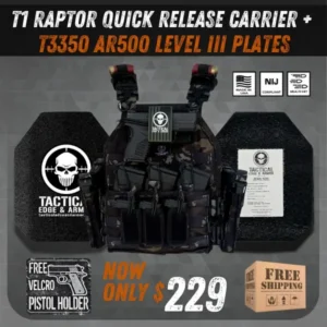 T1 Raptor Quick Release Carrier T3350 AR500 Level 3 Plates 1