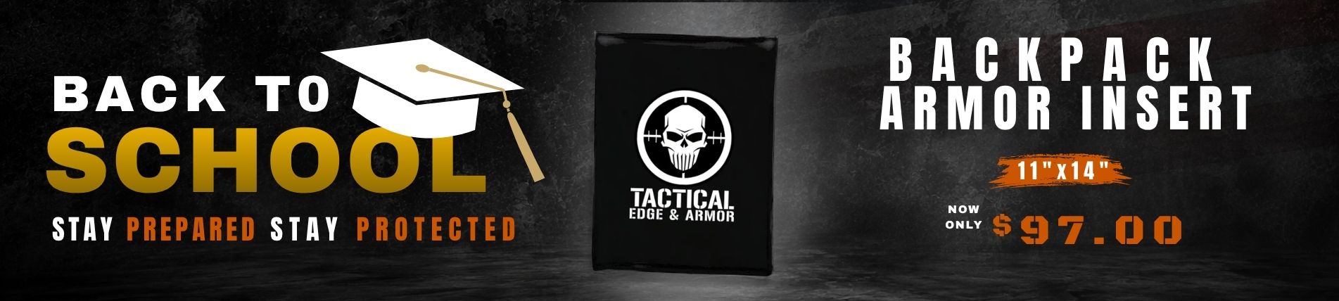 Back to School Bullet Proof Back Pack Banner