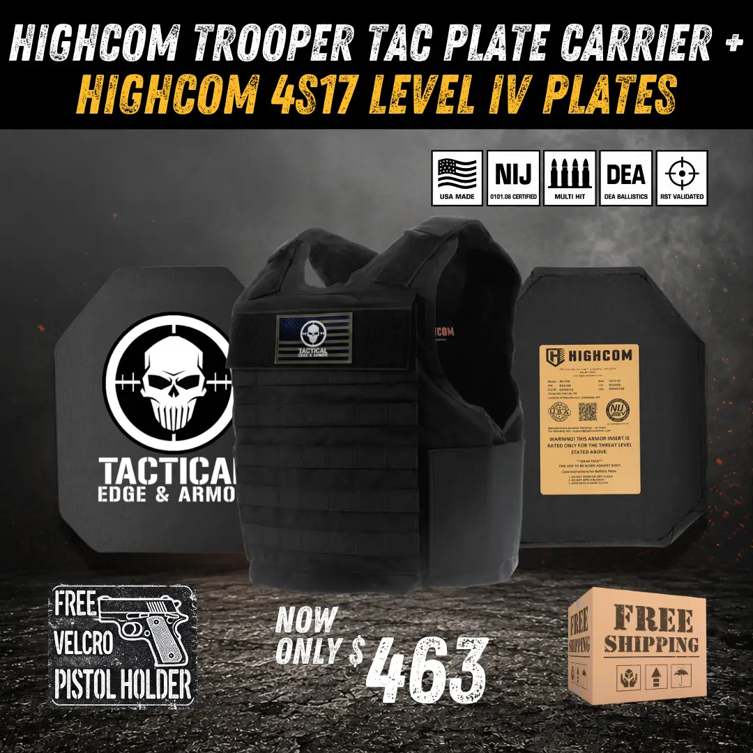 HIGHCOM Trooper TAC Plate Carrier | HIGHCOM Guardian 4S17 Level 4 Plates Bundle